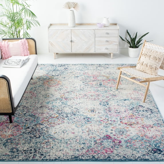 SAFAVIEH Area Rug 12x18 - Madison Collection - X-Large - Transitional Modern Design, Navy & Teal, Non-Shedding & Easy Cleaning, Ideal for Living Room, Bedroom, Dining Space (MAD611N)