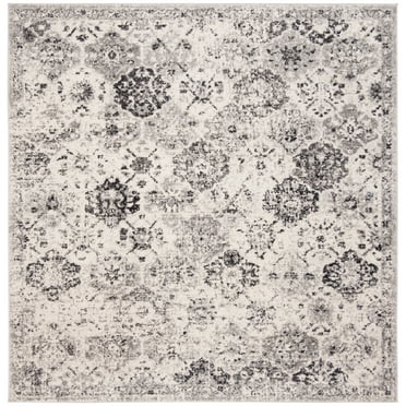 SAFAVIEH Madison Judith Distressed Area Rug, Silver/Grey, 6'7" x 6'7" Square