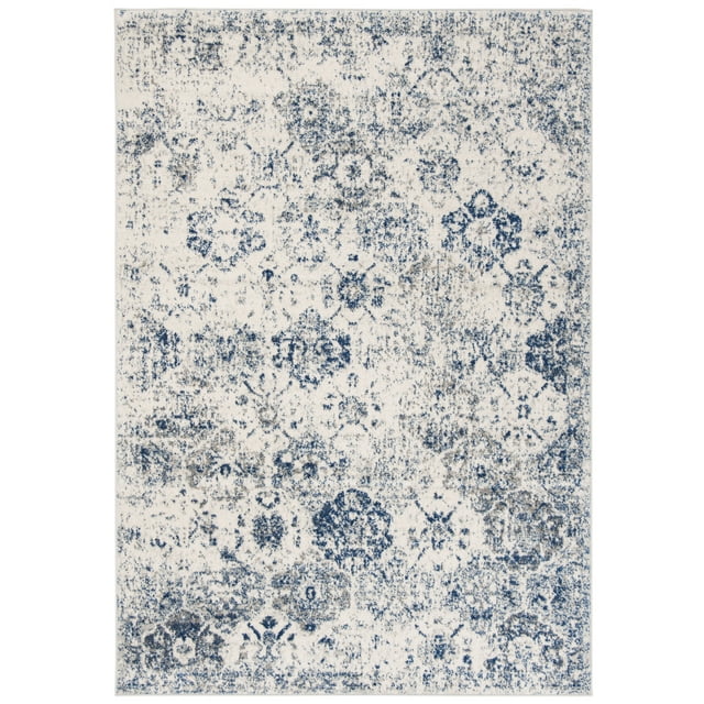 SAFAVIEH Madison Judith Distressed Area Rug, White/Royal Blue, 2'3" x 4