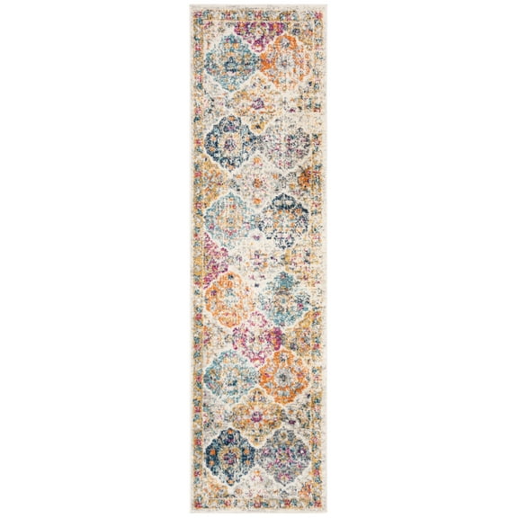 SAFAVIEH Madison Judith Distressed Runner Rug, Cream/Multi, 2'3" x 10' - Transitional Modern Design, Cream & Multi, Non-Shedding & Easy Cleaning, Ideal for Living Room, Bedroom, Dining Space, Entrywa