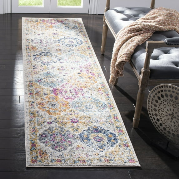 SAFAVIEH Runner Rug 2'3"x14' - Madison Collection - Transitional Modern Design, Cream & Multi, Non-Shedding & Easy Cleaning, Ideal for Living Room, Bedroom, Dining Space, Entryway, Hallway (MAD611B)