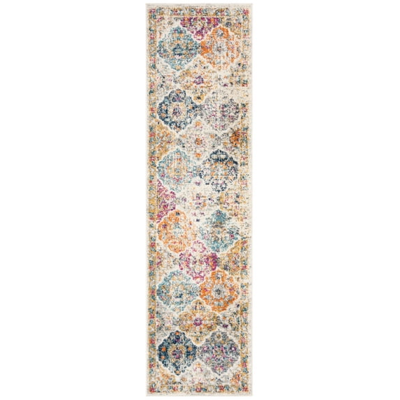 SAFAVIEH Madison Judith Distressed Runner Rug, Cream/Multi, 2'3" x 22' - Transitional Modern Design, Cream & Multi, Non-Shedding & Easy Cleaning, Ideal for Living Room, Bedroom, Dining Space, Entrywa