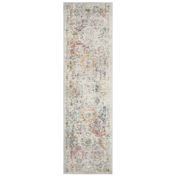 SAFAVIEH Madison Judith Distressed Runner Rug, Grey/Gold, 2'3" x 8' - Transitional Modern Design, Grey & Gold, Non-Shedding & Easy Cleaning, Ideal for Living Room, Bedroom, Dining Space, Entryway, Ha