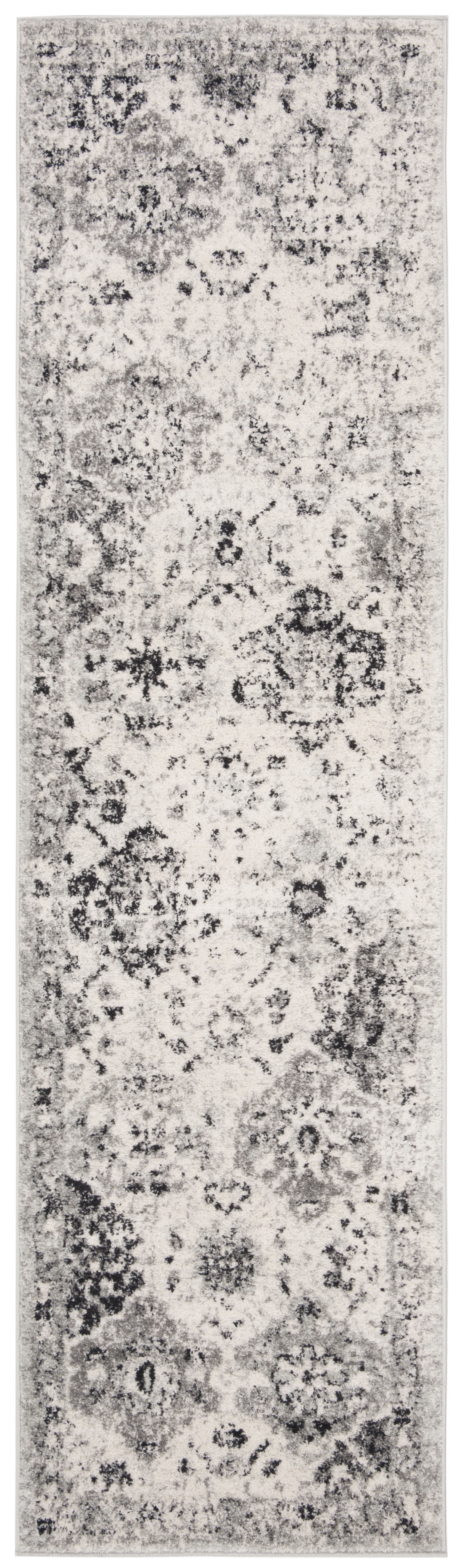SAFAVIEH Madison Judith Distressed Runner Rug, Silver/Grey, 2'3" x 10' - Transitional Modern Design, Silver & Grey, Non-Shedding & Easy Cleaning, Ideal for Living Room, Bedroom, Dining Space, Entrywa