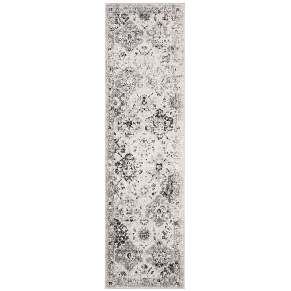 SAFAVIEH Madison Judith Distressed Runner Rug, Silver/Grey, 2'3" x 10' - Transitional Modern Design, Silver & Grey, Non-Shedding & Easy Cleaning, Ideal for Living Room, Bedroom, Dining Space, Entrywa