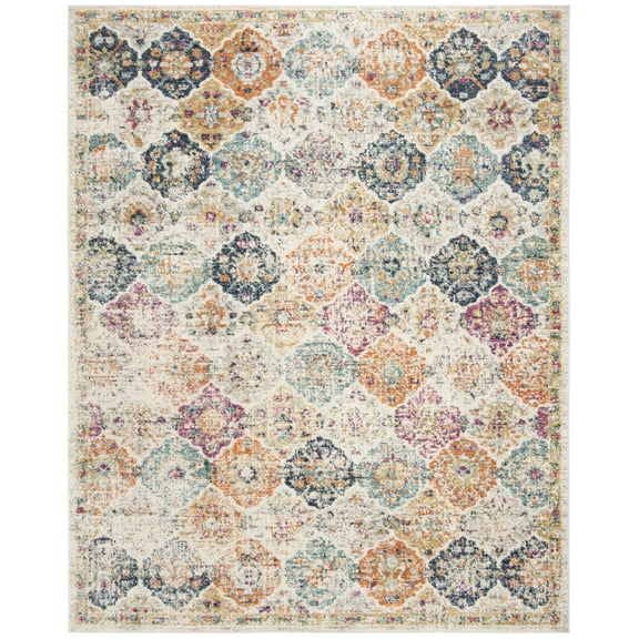 SAFAVIEH Madison Judith Geometric Area Rug, Cream/Multi, 9' x 12'
