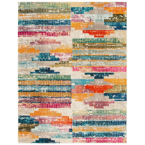 SAFAVIEH Madison Jytte Abstract Area Rug, Ivory/Multi, 10' x 14'