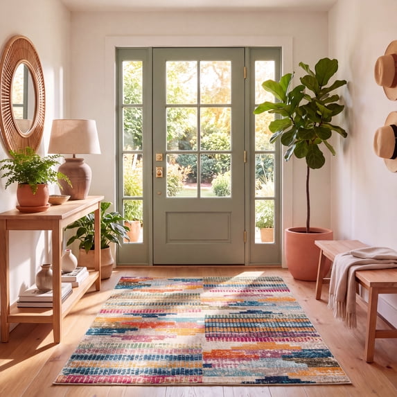 Safavieh Madison Jytte Abstract Area Rug, Ivory/Multi, 5'3" x 7'6"