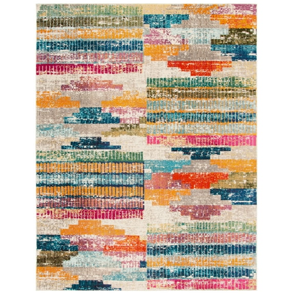 SAFAVIEH Madison Jytte Abstract Area Rug, Ivory/Multi, 8' x 10'