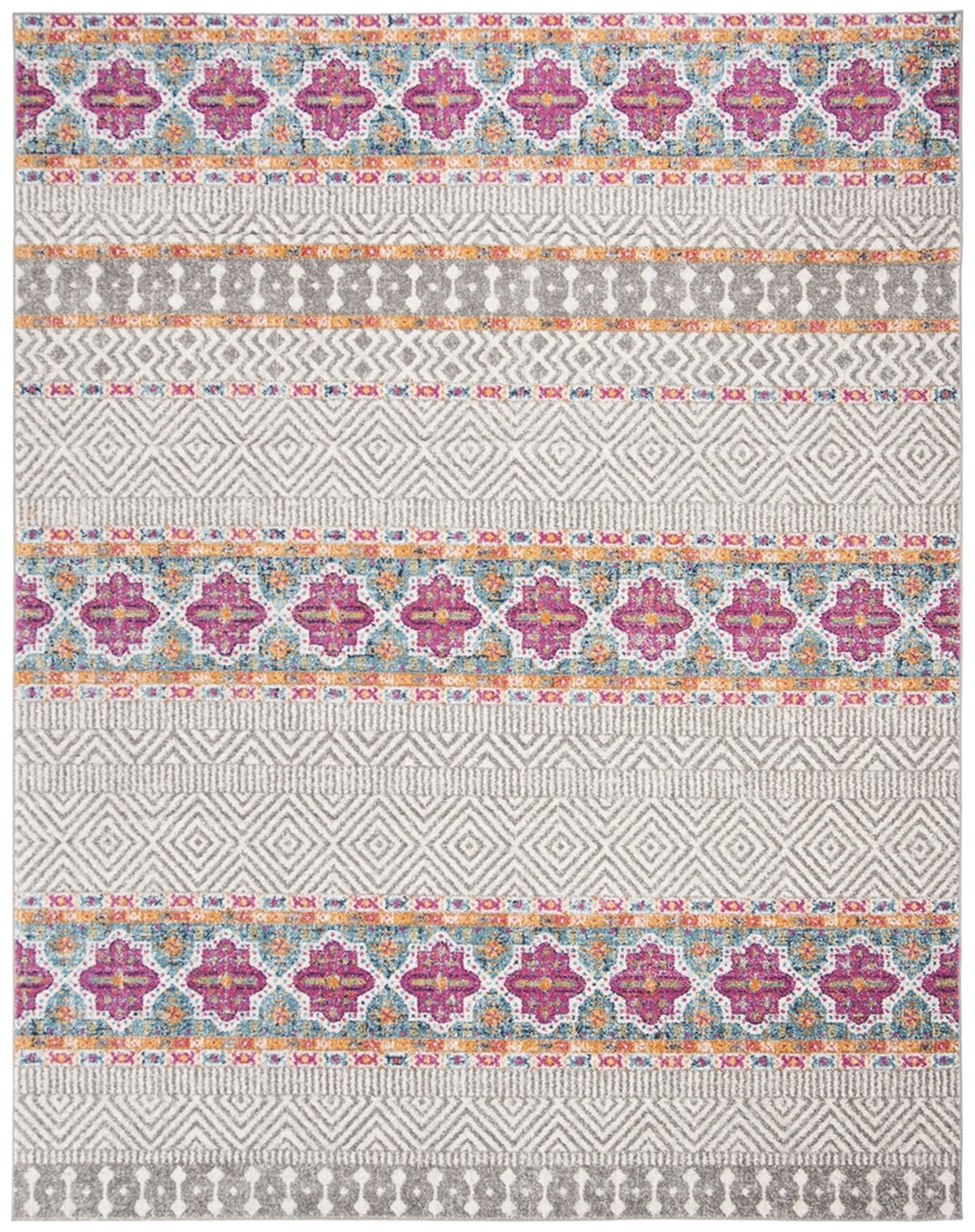 SAFAVIEH Madison Kandace Abstract Area Rug, Grey/Ivory, 10' x 14'
