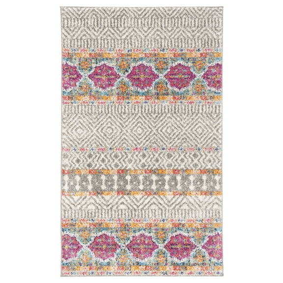 SAFAVIEH Madison Kandace Abstract Area Rug, Grey/Ivory, 2'3" x 4'