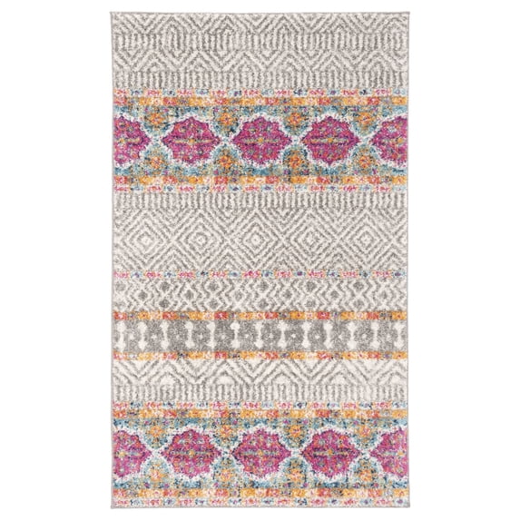 SAFAVIEH Madison Kandace Abstract Area Rug, Grey/Ivory, 3' x 5'