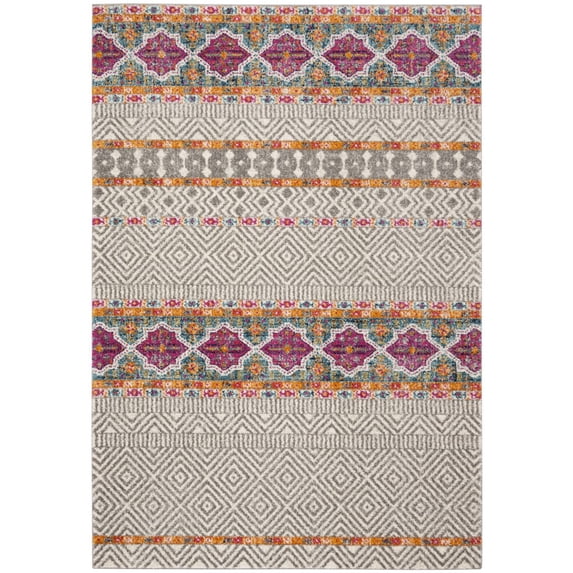 SAFAVIEH Madison Kandace Abstract Area Rug, Grey/Ivory, 6'7" x 9'2"