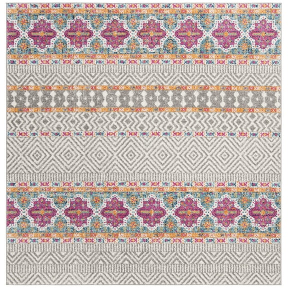 SAFAVIEH Madison Kandace Abstract Area Rug, Grey/Ivory, 9' x 9' Square