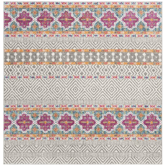 SAFAVIEH Madison Kandace Abstract Area Rug, Grey/Ivory, 9' x 9' Square