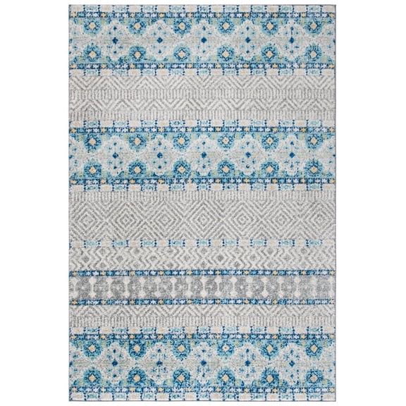 SAFAVIEH Madison Kandace Abstract Area Rug, Grey/Turquoise, 2'3" x 4'