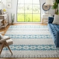 thumbnail image 1 of SAFAVIEH Madison Kandace Abstract Area Rug, Grey/Turquoise, 6'7" x 6'7" Square, 1 of 10