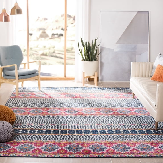 SAFAVIEH Madison Kandace Abstract Area Rug, Navy/Ivory, 12' x 18'