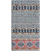 SAFAVIEH Madison Kandace Abstract Area Rug, Navy/Ivory, 2'3" x 4'