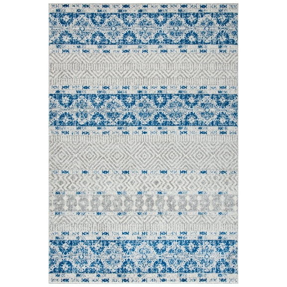 SAFAVIEH Madison Kandace Abstract Area Rug, Silver/Navy, 2'3" x 4'