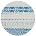 thumbnail image 1 of SAFAVIEH Madison Kandace Abstract Area Rug, Silver/Navy, 6'7" x 6'7" Round, 1 of 9