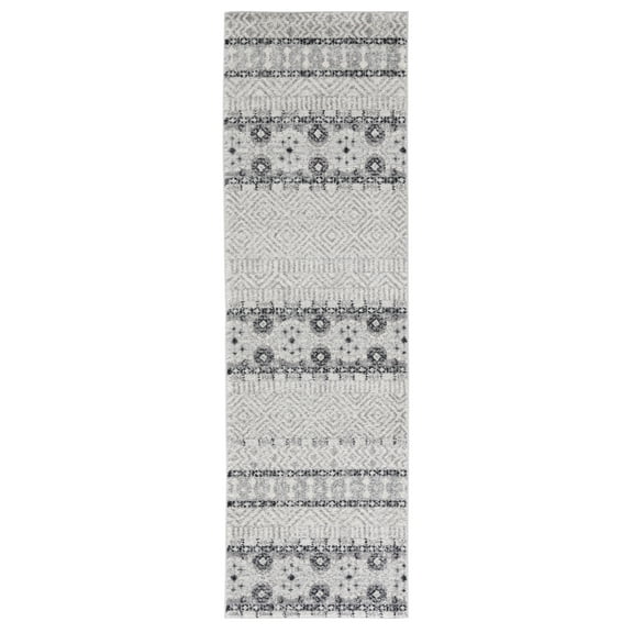 SAFAVIEH Madison Kandace Abstract Runner Rug, Charcoal/Grey, 2'3" x 6'