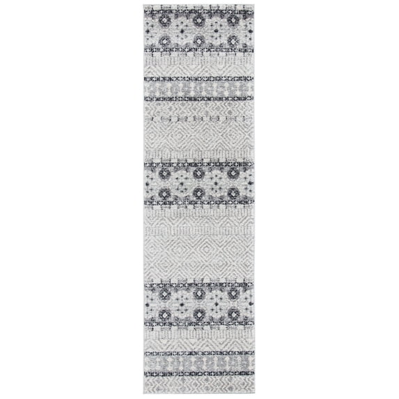 SAFAVIEH Madison Kandace Abstract Runner Rug, Charcoal/Grey, 2'3" x 8'