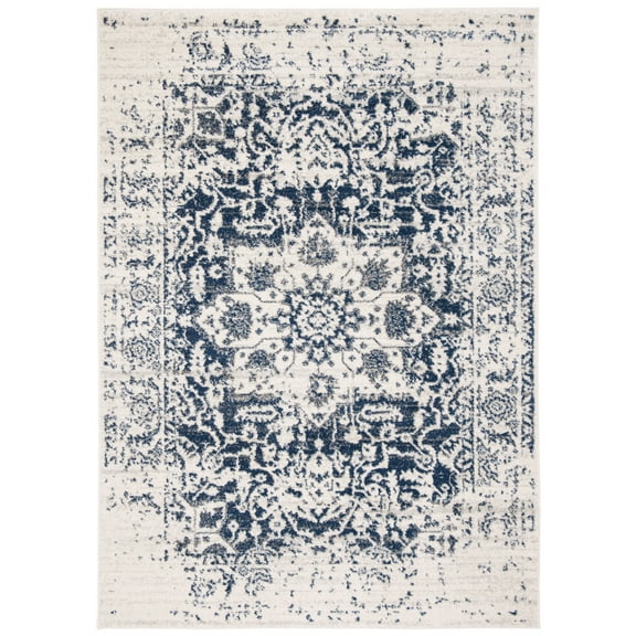 SAFAVIEH Madison Katina Oriental Area Rug, Cream/Navy, 6'7" x 9'2"
