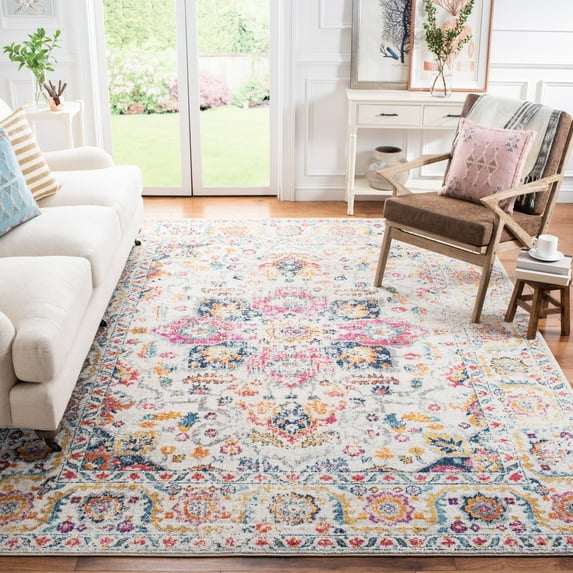 SAFAVIEH Madison Katina Traditional Area Rug, Fuchsia/Ivory, 11' x 15' - X-Large - Traditional Design, Fuchsia & Ivory, Non-Shedding & Easy Cleaning, Ideal for Living Room, Bedroom, Dining Space