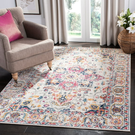 SAFAVIEH Madison Katina Traditional Area Rug, Fuchsia/Ivory, 2'3" x 4' - Traditional Design, Fuchsia & Ivory, Non-Shedding & Easy Cleaning, Ideal for Living Room, Bedroom, Dining Space, Entryway, Bat