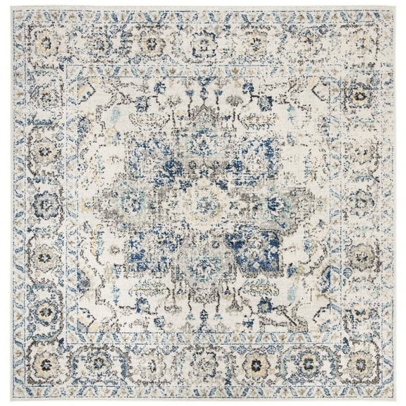 SAFAVIEH Madison Katina Traditional Area Rug, Grey/Ivory, 10' x 10' Square
