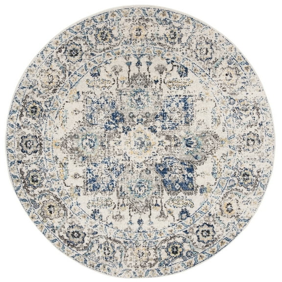 SAFAVIEH Madison Katina Traditional Area Rug, Grey/Ivory, 4' x 4' Round