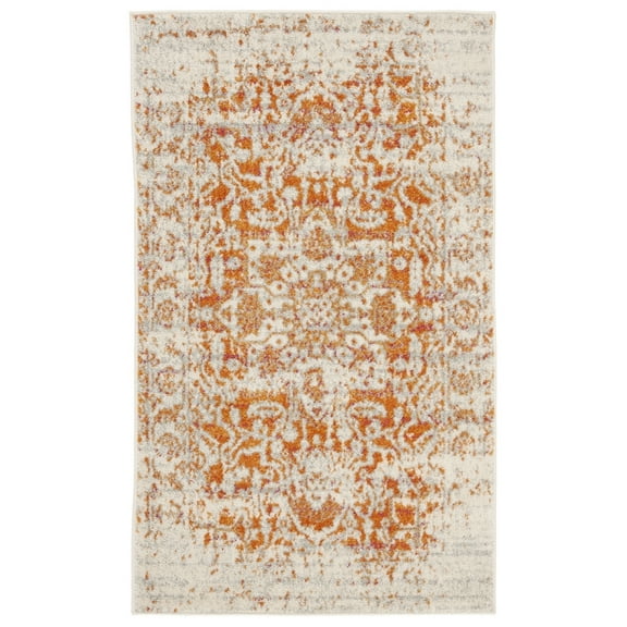 SAFAVIEH Madison Katina Traditional Area Rug, Orange/Ivory, 3' x 5'