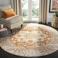 thumbnail image 1 of SAFAVIEH Madison Katina Traditional Area Rug, Orange/Ivory, 5'3" x 5'3" Round - Traditional Design, Orange & Ivory, Non-Shedding & Easy Cleaning, Ideal for Living Room, Bedroom, Dining Space, 1 of 11