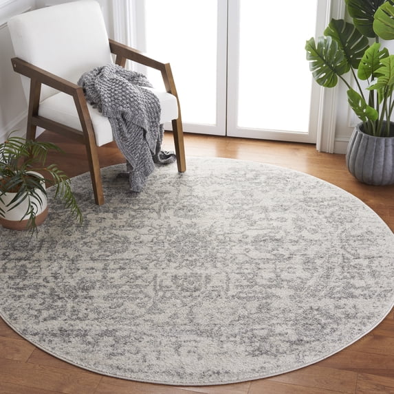 Safavieh Madison Rug Collection Medallion, Snowflake, Oriental Power Loomed Off-White Area Rugs, 4' x 4', Stain Resistant