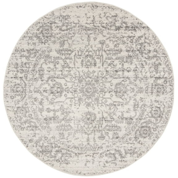 SAFAVIEH Madison Katina Traditional Area Rug, Silver/Ivory, 5' x 5' Round