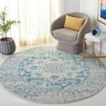 thumbnail image 1 of SAFAVIEH Madison Katina Traditional Area Rug, Teal/Ivory, 4' x 4' Round - Traditional Design, Teal & Ivory, Non-Shedding & Easy Cleaning, Ideal for Living Room, Bedroom, Dining Space, 1 of 11