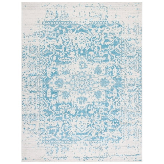SAFAVIEH Madison Katina Traditional Area Rug, Teal/Ivory, 8' x 10'