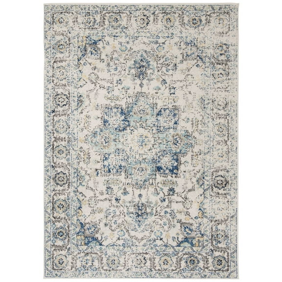 SAFAVIEH Madison Katina Traditional Area Rug, Turquoise/Ivory, 4' x 6'