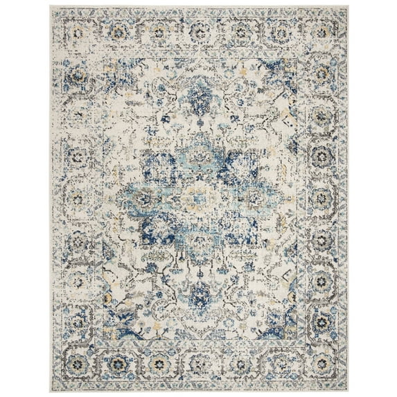 SAFAVIEH Madison Katina Traditional Area Rug, Turquoise/Ivory, 9' x 12'
