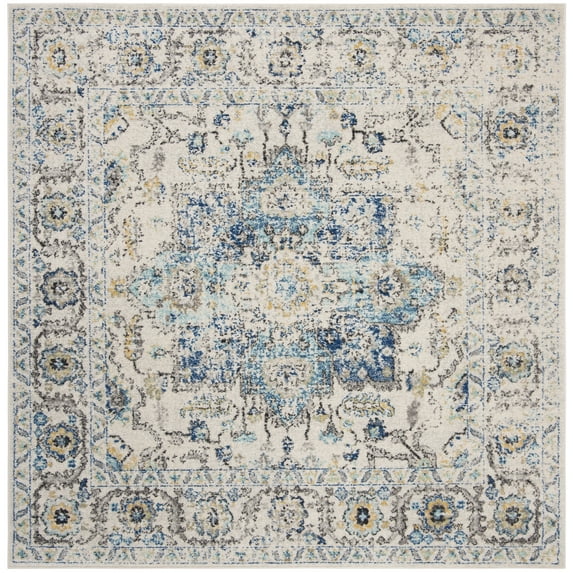 SAFAVIEH Madison Katina Traditional Oriental Area Rug, Turquoise/Ivory, 11' x 11' Square