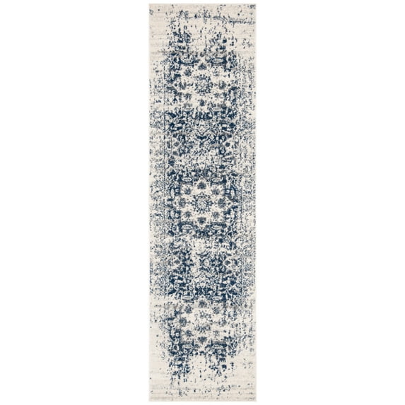 SAFAVIEH Madison Katina Traditional Oriental Runner Rug, Cream/Navy, 2'3" x 22'