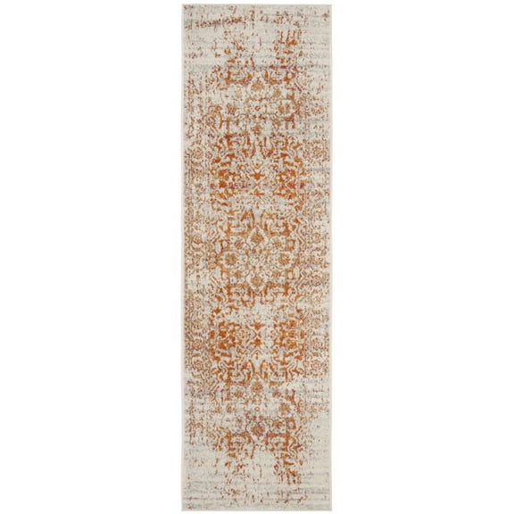 SAFAVIEH Madison Katina Traditional Runner Rug, Orange/Ivory, 2'3" x 8'