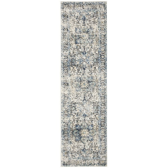 SAFAVIEH Madison Katina Traditional Runner Rug, Turquoise/Ivory, 2'3" x 8'
