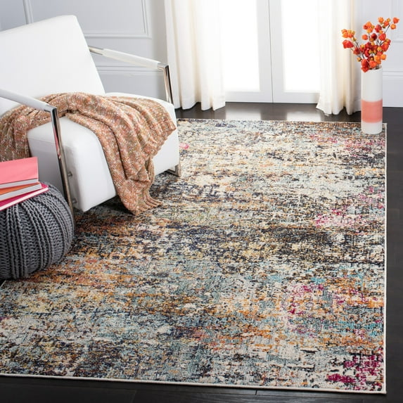SAFAVIEH Madison Kebo Abstract Area Rug, Black/Gold, 2'2" x 4' - Modern Design, Black & Gold, Ideal for Living Room, Bedroom, Dining Space, Entryway, Bathroom, Bedside