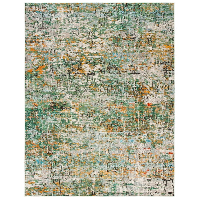 SAFAVIEH Madison Kebo Abstract Area Rug, Green/Turquoise, 12' x 18'