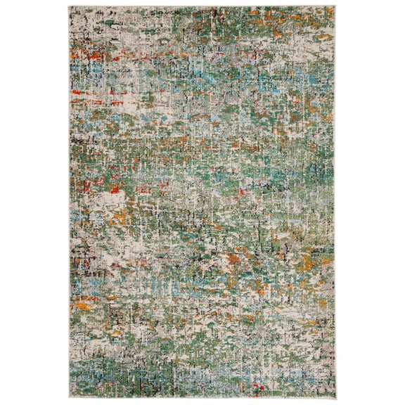 SAFAVIEH Madison Kebo Abstract Area Rug, Green/Turquoise, 2'2" x 4'