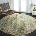 thumbnail image 1 of SAFAVIEH Madison Kebo Abstract Area Rug, Green/Turquoise, 8' x 8' Round - Modern Design, Green & Turquoise, Ideal for Living Room, Bedroom, Dining Space, 1 of 12
