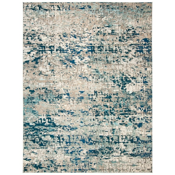 SAFAVIEH Madison Kebo Abstract Area Rug, Grey/Blue, 10' x 14'