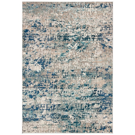 SAFAVIEH Area Rug 6x9 - Madison Collection - Modern Design, Grey & Blue, Ideal for Living Room, Bedroom, Dining Space (MAD460K)